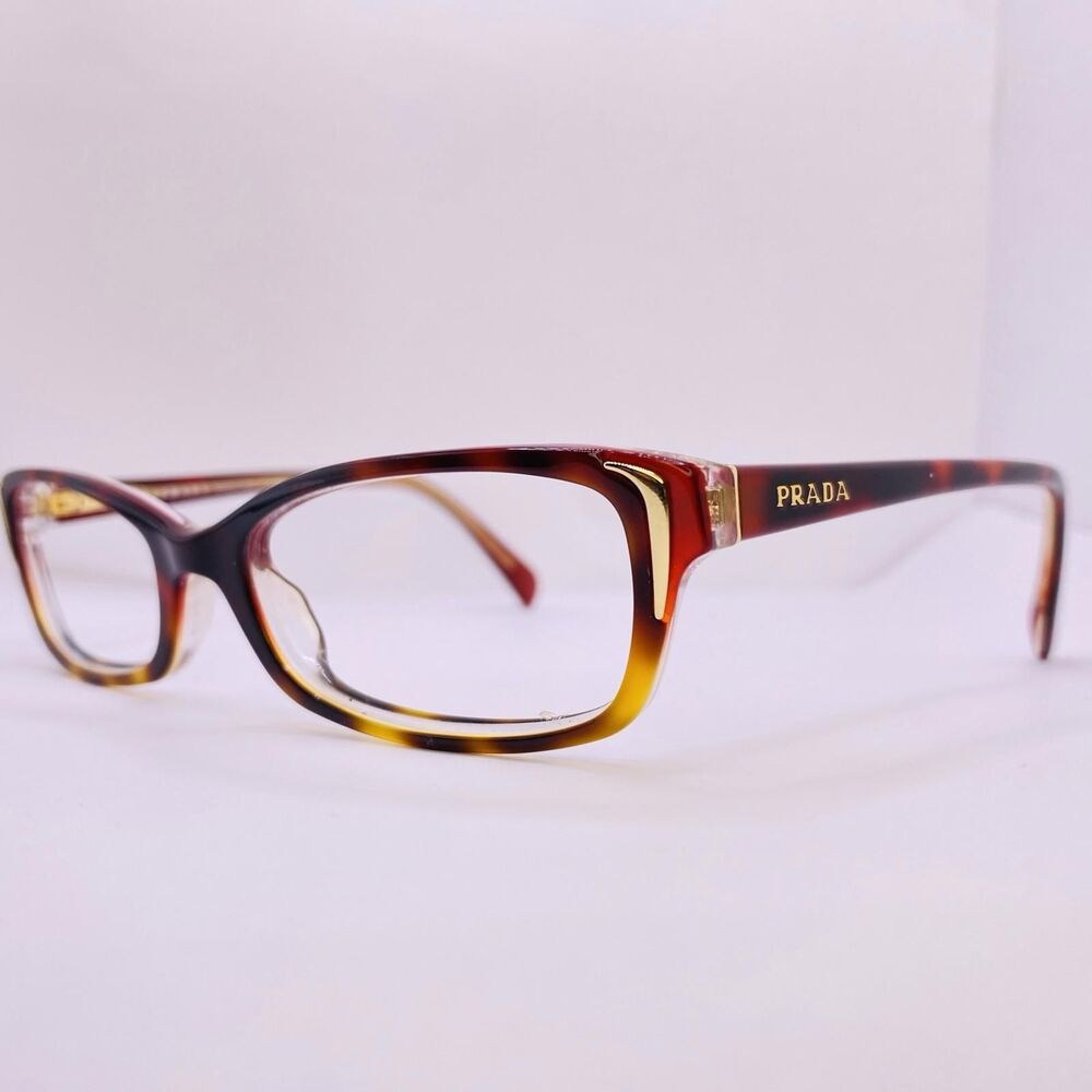 Prada Eyeglasses Frames VPR 12O FAK-1O1 51 [] 17 135 MM Maroon Havana Gold Women